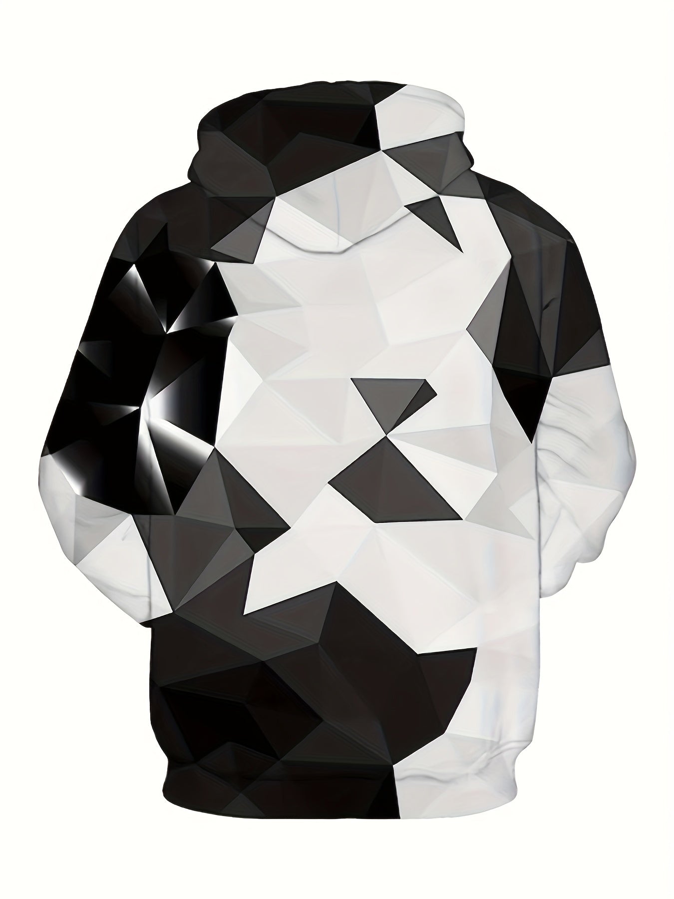 Geometry Print Hoodies For Men Drawstring Hooded Pullover