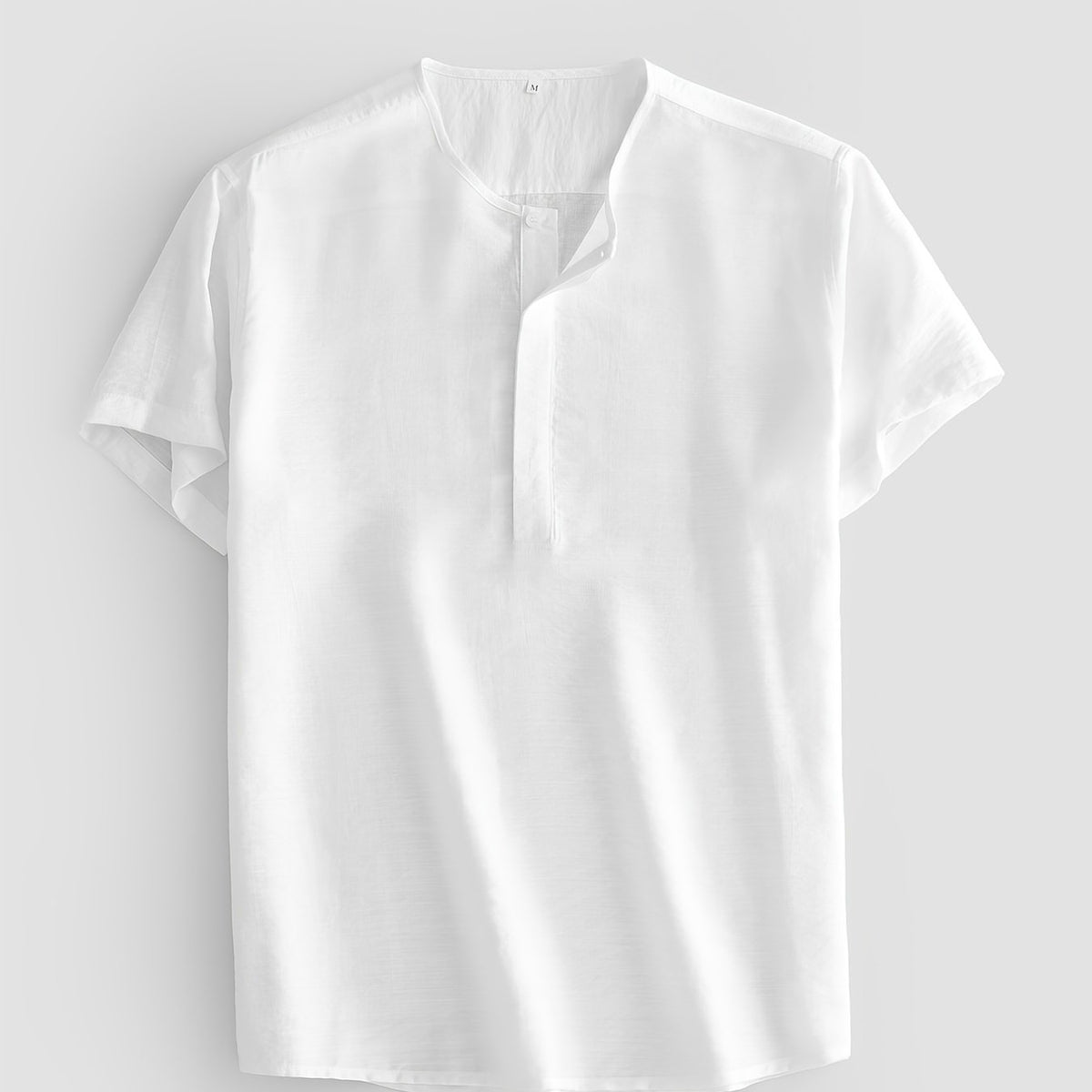 Men's Half Cardigan Button Short Sleeve Shirt