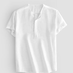 Men's Half Cardigan Button Short Sleeve Shirt