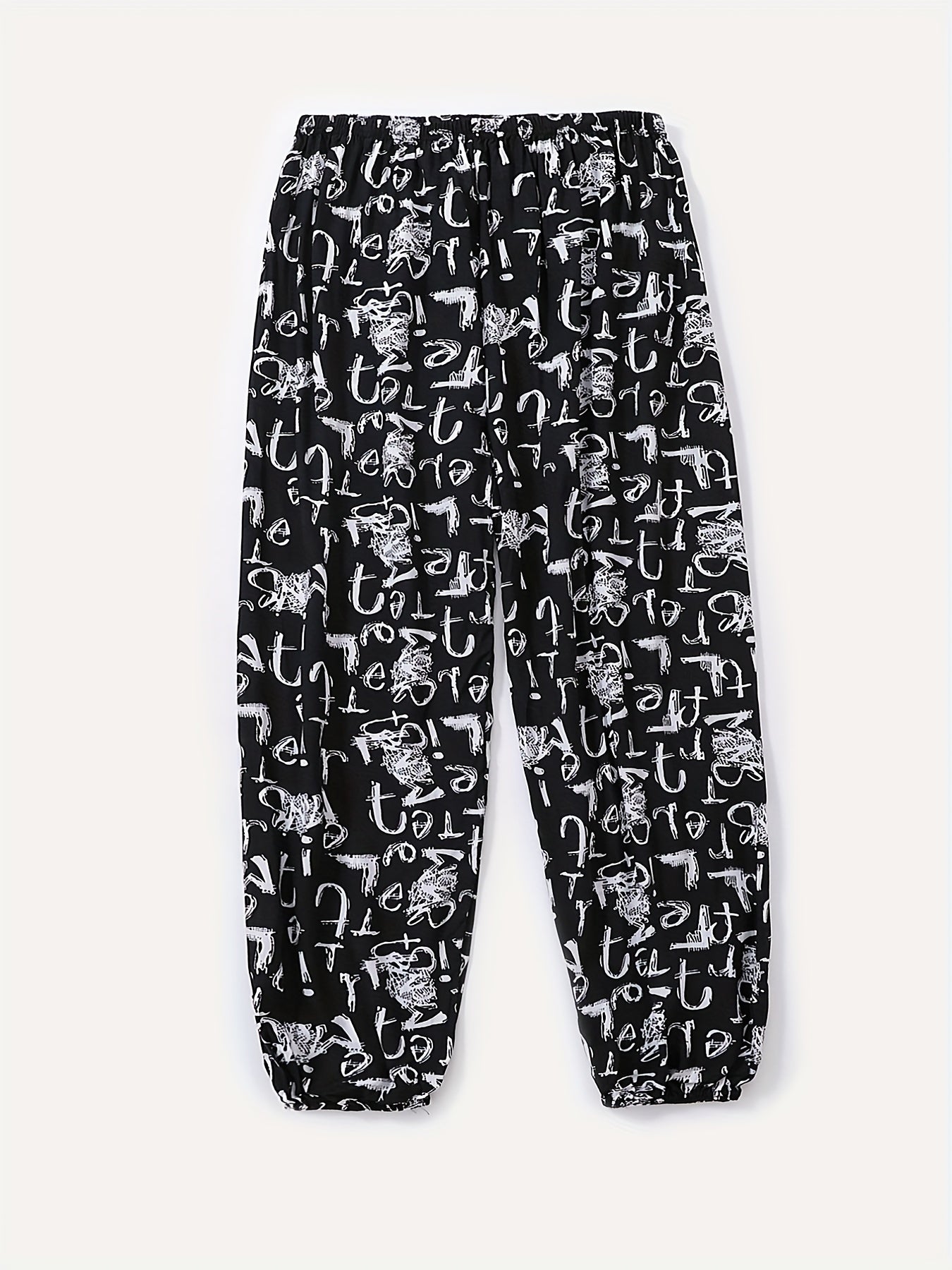 Alphabet Print Matching Sweatpants for Family Activities and Travel