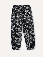 Alphabet Print Matching Sweatpants for Family Activities and Travel