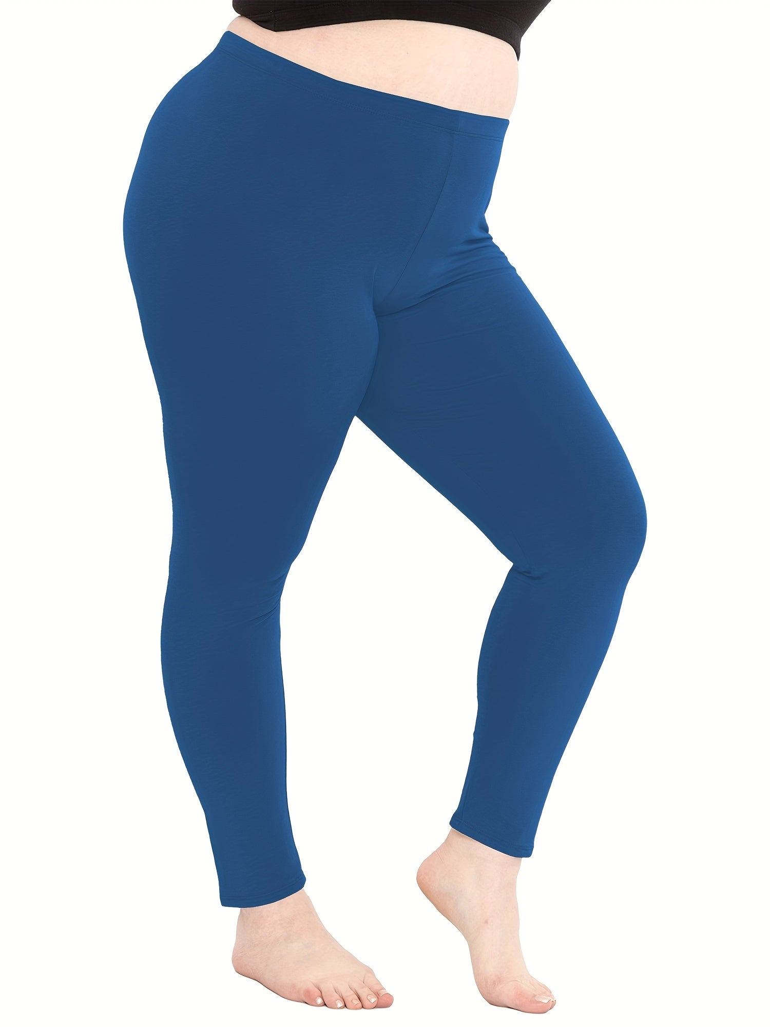 Women's Plus Size Skinny Trousers Elastic High Rise Stretch Pants