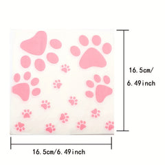 20pcs Dog Print Birthday Paw Prints Theme Pink Party Supplies