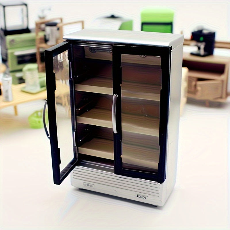 Dollhouse Kitchen Set with Double Door Refrigerator for Room Decoration
