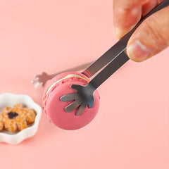 Stainless Steel Palm Leaf Heart Shaped Ice Tong Bar Coffee Milk Tea Sugar Clip