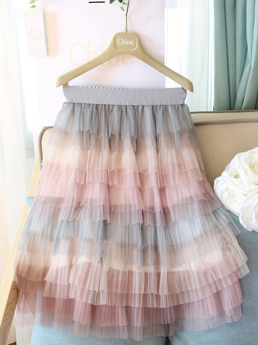 Kids Mesh Trim Off Shoulder Summer Dress