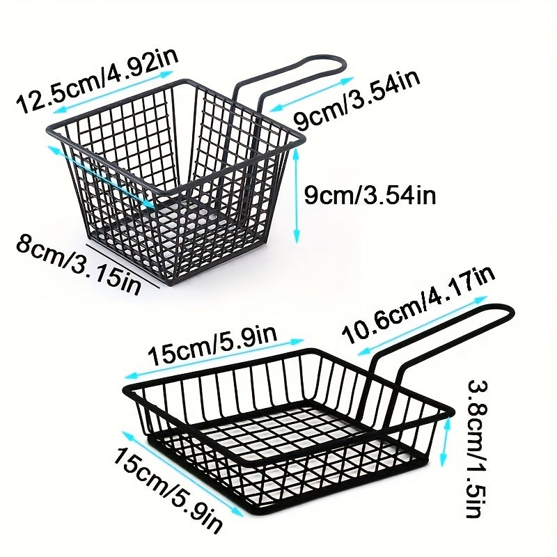 Long Handle Metal French Fries Basket