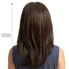 8 Cm Natural Straight None Lace Wig Brown Short Hair for Women
