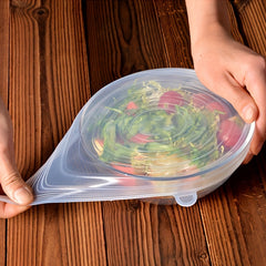 6pcs Silicone Stretch Lids Reusable Food Bowl Covers