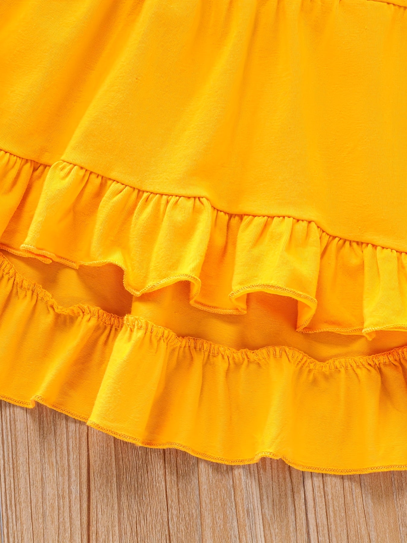 3pcs Baby Girls Ruffled Dress Top & Flared Pants & Scarf Set
