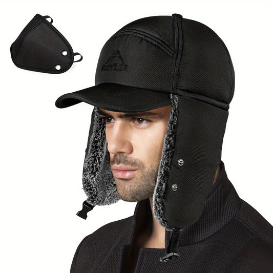 Men's Thermal Trapper Hat Fur Lined Windproof Cap