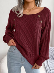 Women's Lantern Sleeve Textured Sweater