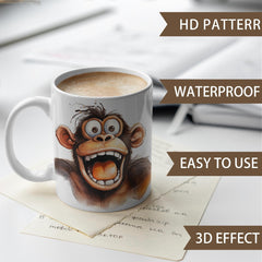 12pcs UV DTF Fun Monkey Stickers Set Waterproof & Scratch Resistant