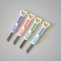 Heart Shape Retractable Box Cutters Office & Home Use