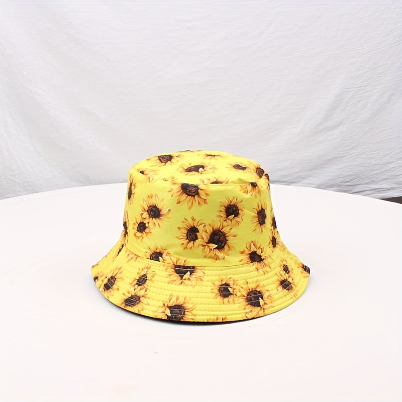 Sunflower Double sided Bucket Hat Sunshade All match Men Women