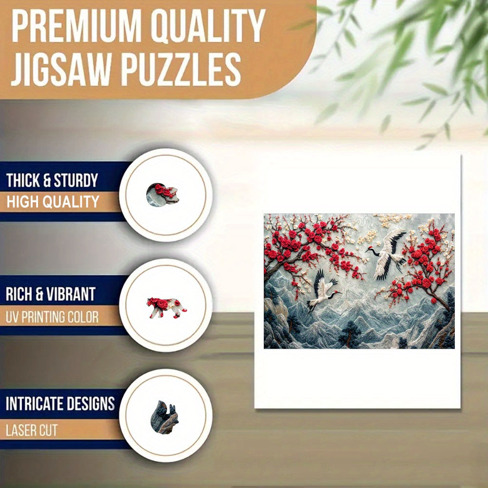 Crane Wooden Jigsaw Puzzle Challenging Brain Teaser Game Ideal Gift