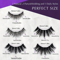 Magnetic Eyeliner And Lashes Kit - Reusable Lashes 5 Pairs