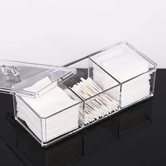 Cotton Swab Storage Box With Lid Transparent Cosmetics Storage