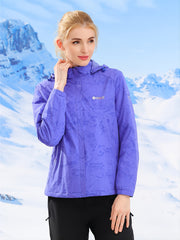 Women's Camo Outdoor Jacket with Fleece Lining for Hiking Skiing