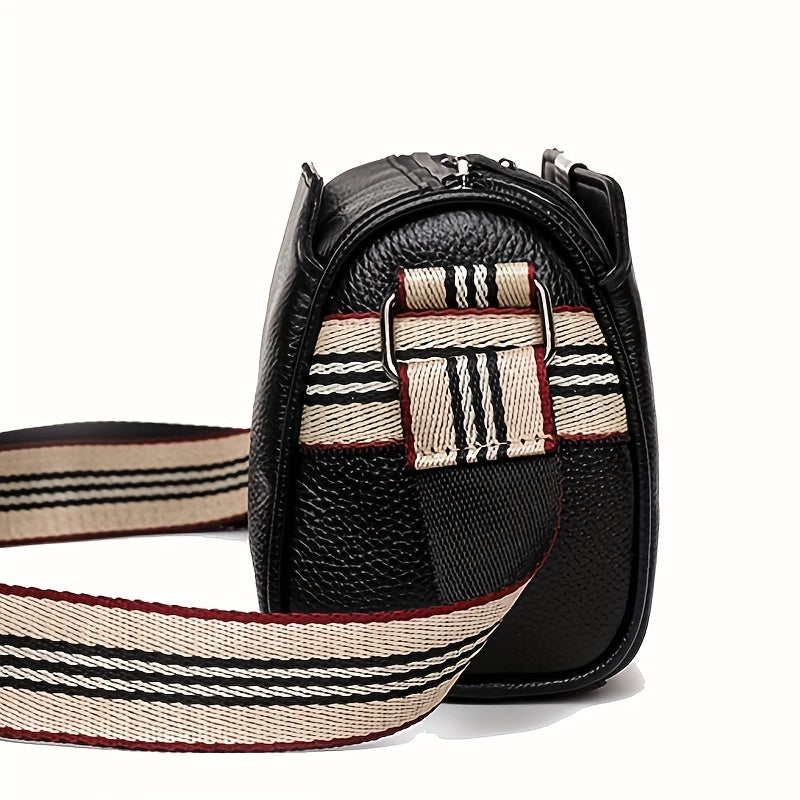 Vintage Leather Shoulder Bag Retro Crossbody Bag Women's Versatile Handbag