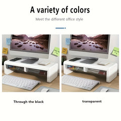 Monitor Stand Riser Desktop Computer Heightening Frame Office Storage Box