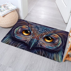 Owl Print Decorative Door Mat - Anti Slip Indoor Floor Rug