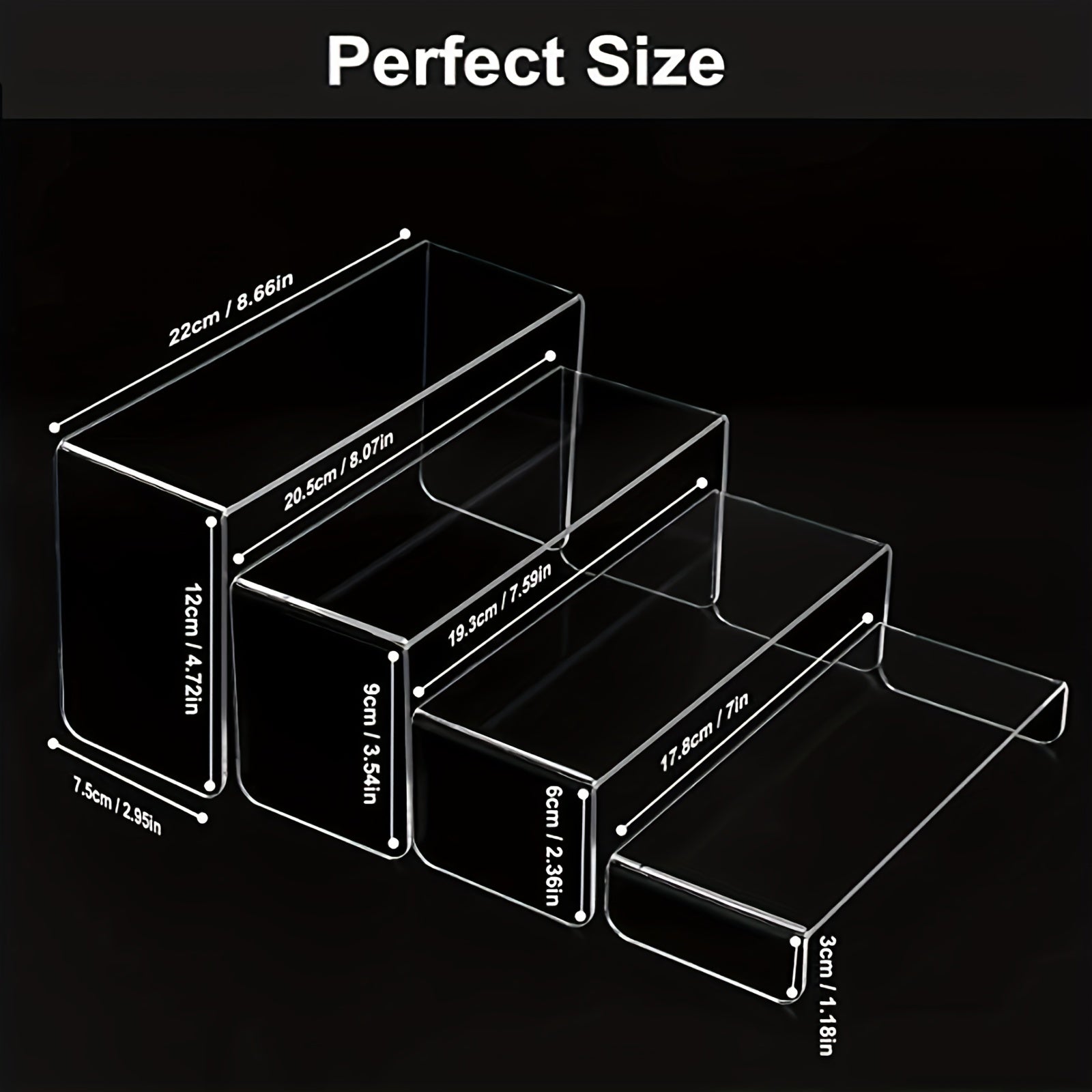 4 Layer Acrylic Display Stand for Dessert Dolls Cosmetics Collection