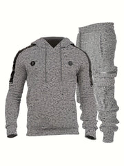 Men's Mid Stretch Hoodie & Cargo Pants Set for Outdoor Activities