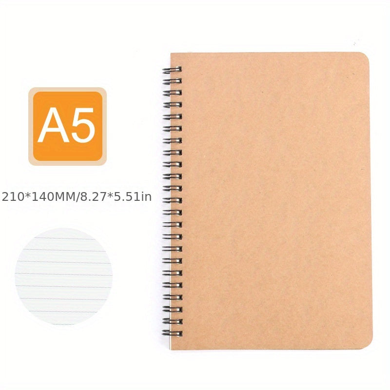 3pcs Retro Cowhide Coil Book A6 A5 B5 Notebook Notepad Plastic Binding