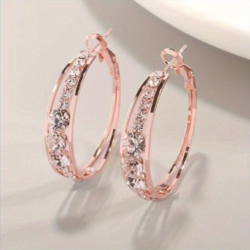 Explosive Style Wind Rhinestone Large Circle Earrings