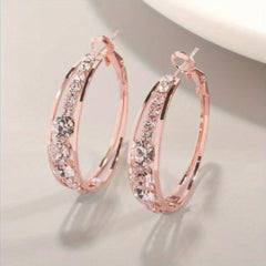 Explosive Style Wind Rhinestone Large Circle Earrings
