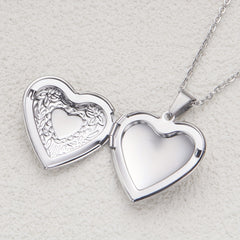 Heart Shaped Photo Locket 304 Stainless Steel Pendant Necklace