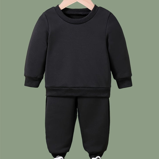 Girls 2pc Crew Neck Long Sleeve Sweatshirt and Sweatpants Set
