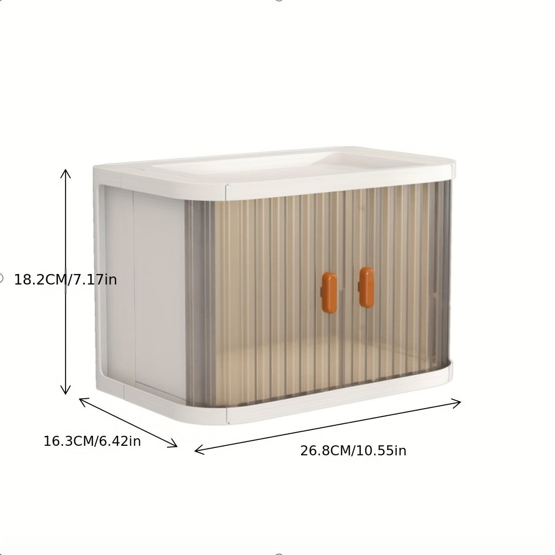 2pcs Mini Foldable Plastic Storage Box Double Rolling Door Storage Bin