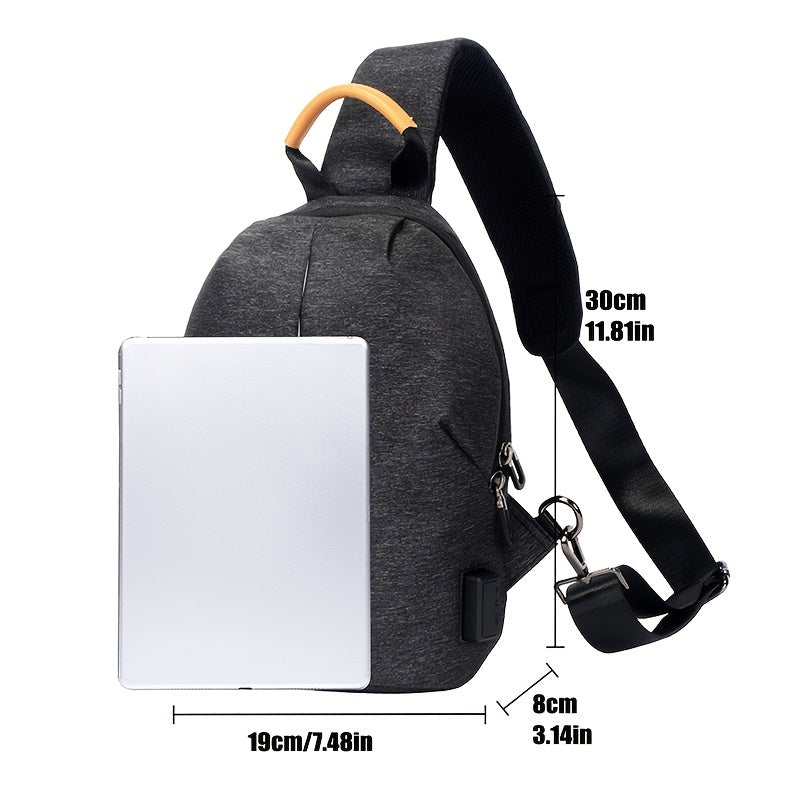 Men's Canvas Casual Outdoor Backpack Shoulder Crossbody Bag