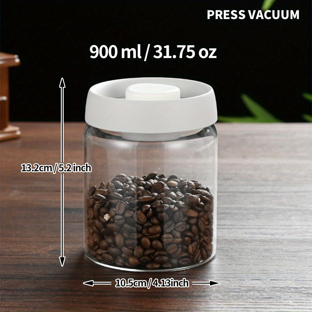 Glass Press Vacuum Seal Kitchen Storage Jar Airtight Containers