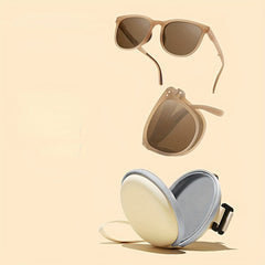 Foldable Polarized Sunglasses with Zipper Case for Travel Driving