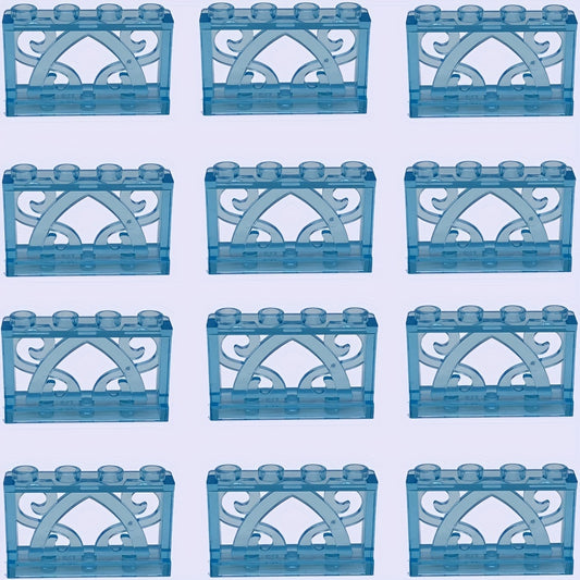 12pcs Building Block Set 1x4x2 Inch Farm Fence DIY Theme Mixed ABS Material