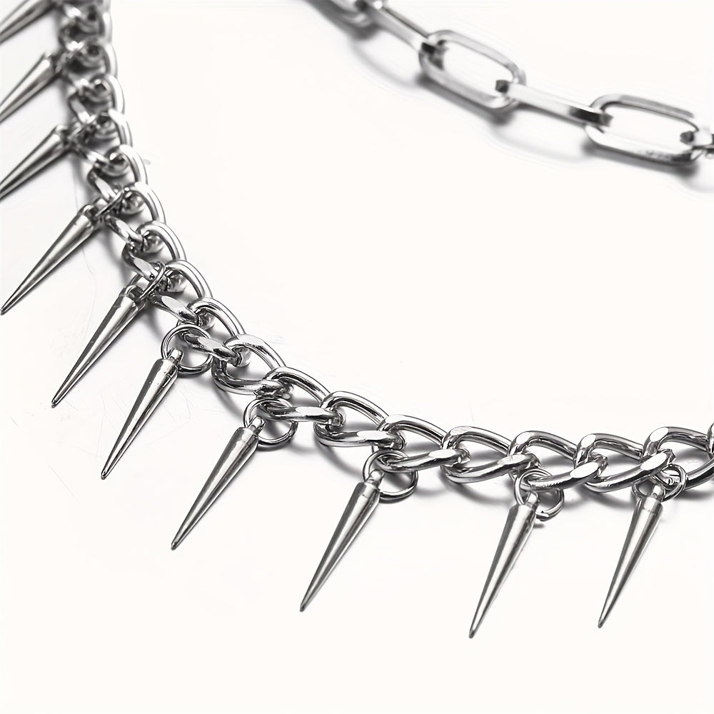 Pocket Chain Pants Trousers Chain Layered Waist Spike Tassel Chain