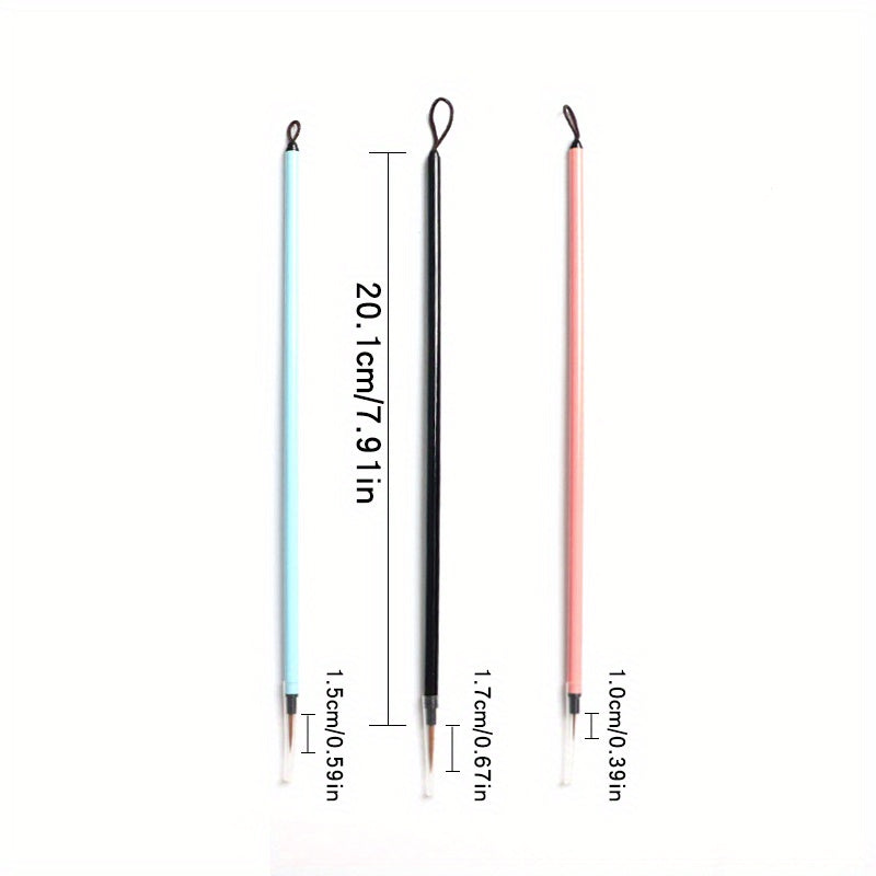 3pcs Thin Hook Line Pen Art Brush Set for Watercolor Painting Details
