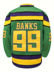 Men's Vintage Hockey Jersey Long Sleeve Sports Shirt
