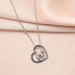 Heart Shaped Elephant Necklace Animal Lady Romantic Confession Gift