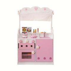 Pink Grocery Store Supermarket Double Side Play Kitchen With Toy Food