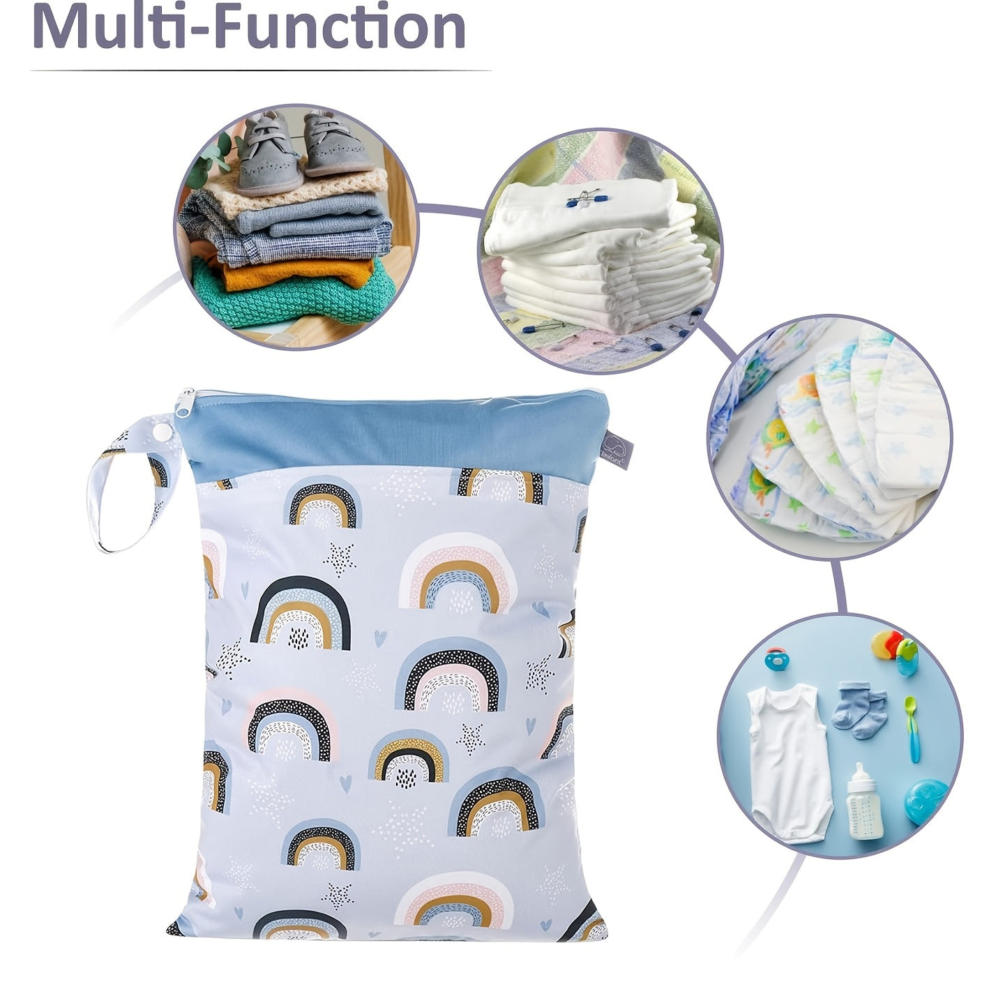 Reusable Wet Dry Bags for Baby Cloth Diapers - Stroller Toiletries Travel