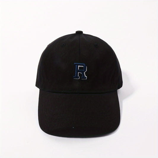 R Embroidered Baseball Cap Casual Sunshade Dad Hat Adjustable Unisex Sun Hats