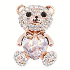 4 Colors Heart Bear Brooch Pins Bear Jewellery Gift For Men
