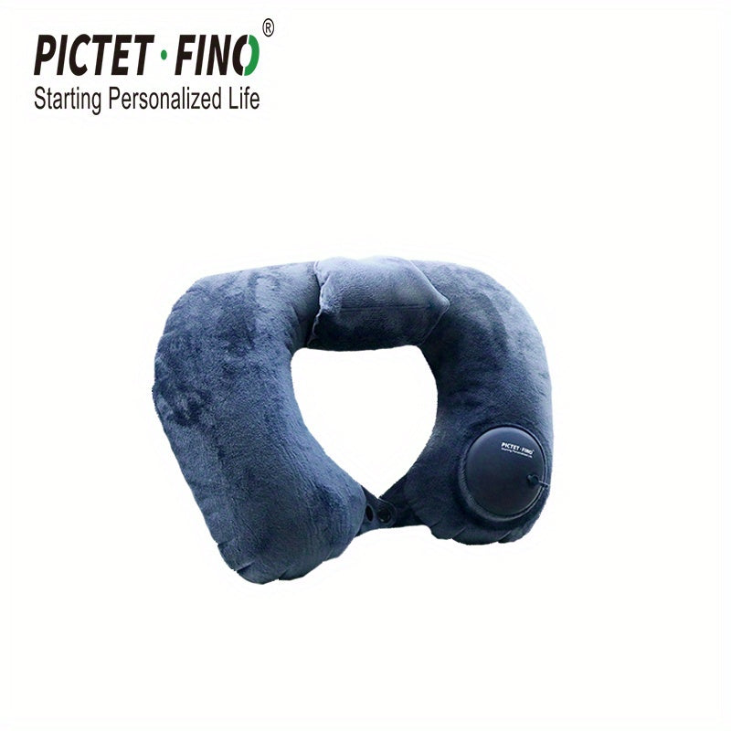 Inflatable Travel Pillow Portable Hand Push Suitable Airplane Train Car Office