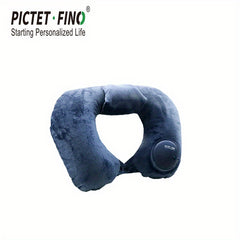 Inflatable Travel Pillow Portable Hand Push Suitable Airplane Train Car Office