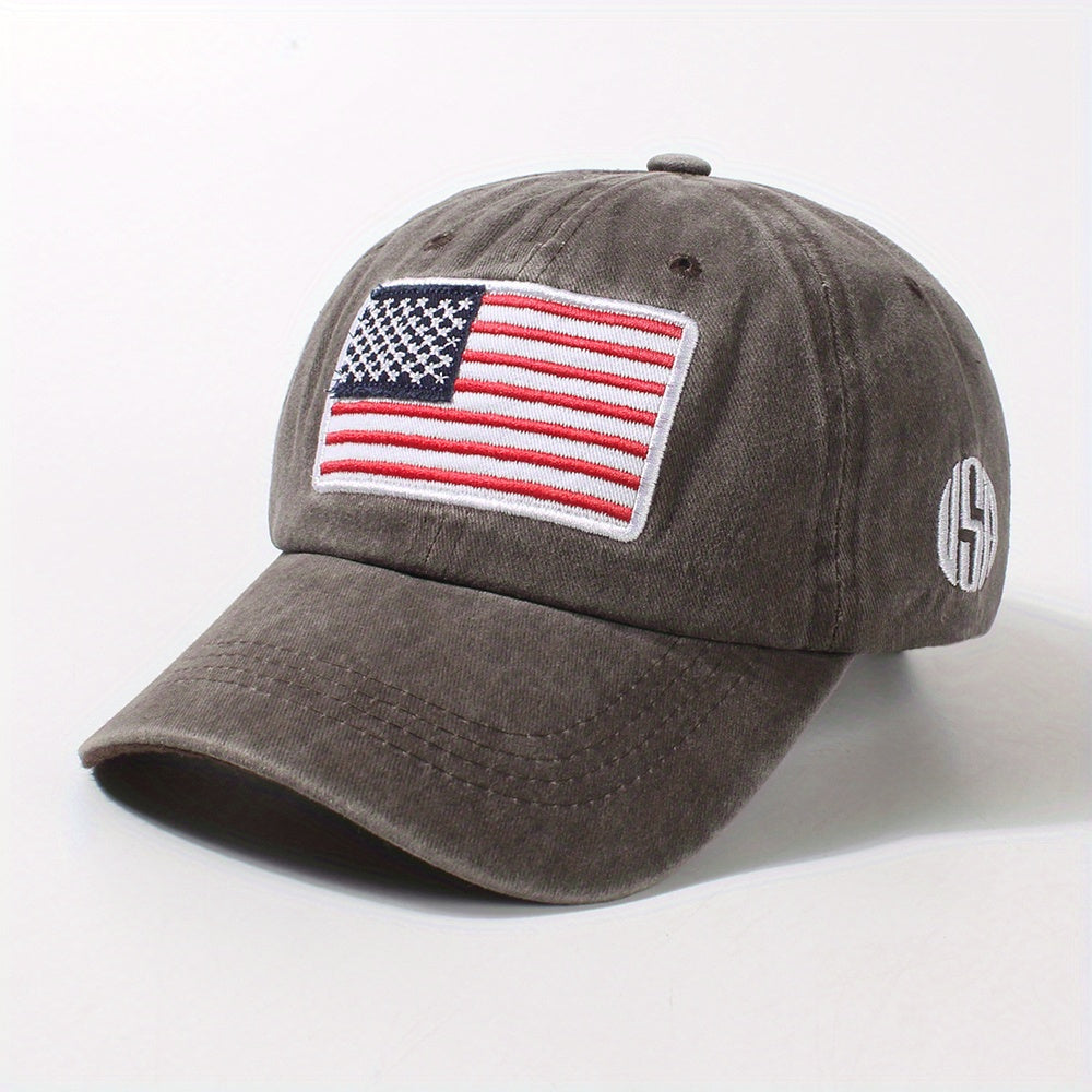 Flag Embroidery Baseball Cap Distressed Independence Dad Hats Unisex Sun Hats