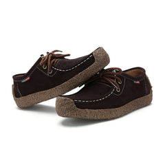 Women's Lace Up Flat Loafers Casual Faux Leather Shoes